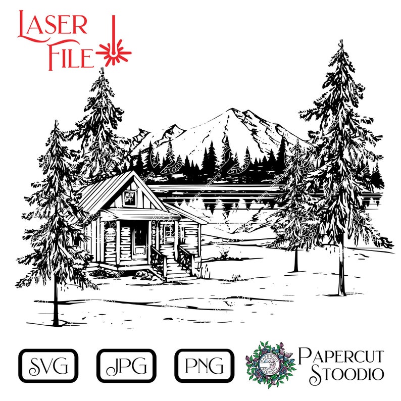Cabin by the Lake Svg Png Jpg Forest Mountain Laser Engrave - Etsy Canada
