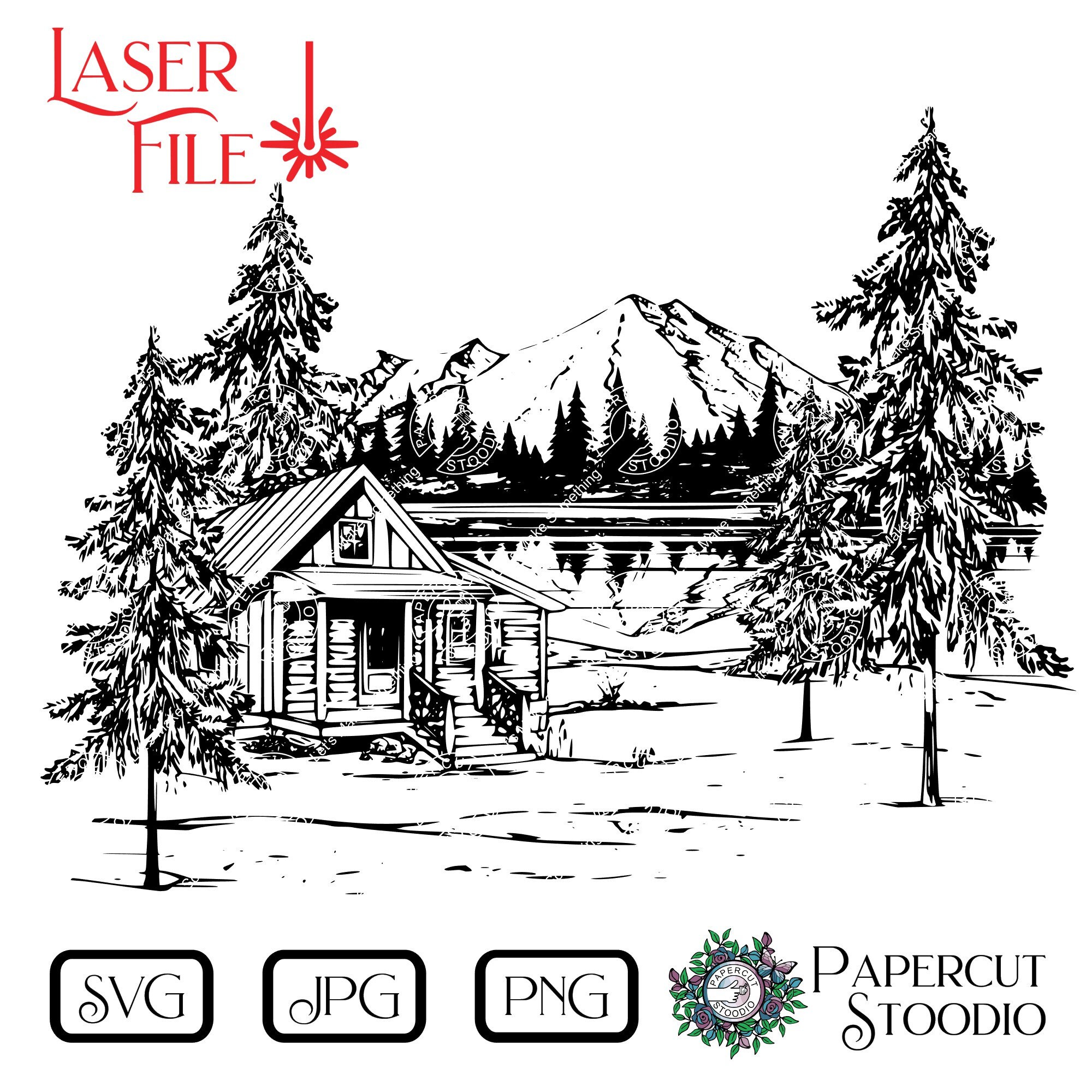Cabin by the Lake Svg Png Jpg Forest Mountain Laser Engrave - Etsy ...