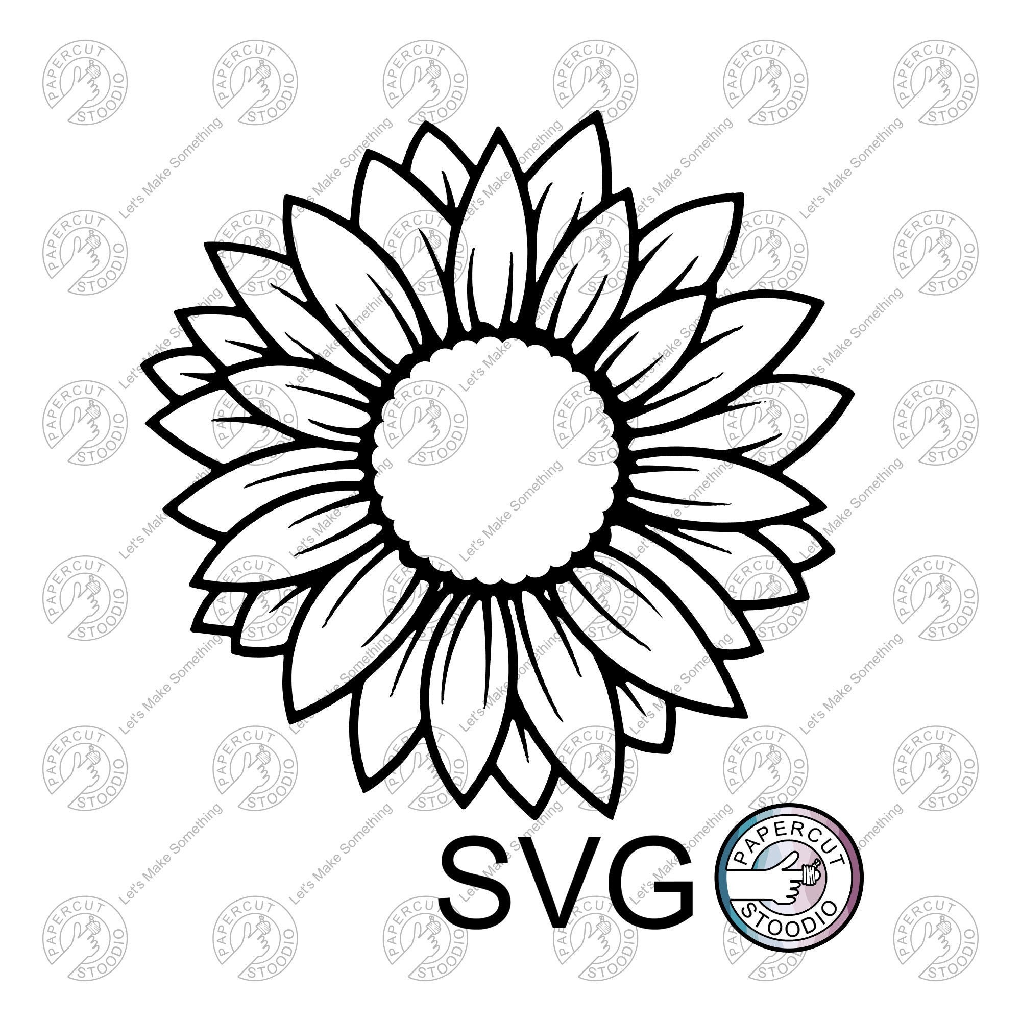 Sunflower SVG Sunflower Clipart Sunflower Files for Cricut | Etsy