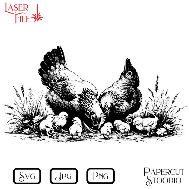 Foraged Svg Laser Engrave File, Chicken Forage, SVG, Instant Digital Download for ...