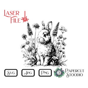 Fichier de gravure laser, doux lapin SVG, panneaux LightBurn GlowForge signes planches à découper sous-verres pour Lake House Cottage rustique cadeaux personnalisés