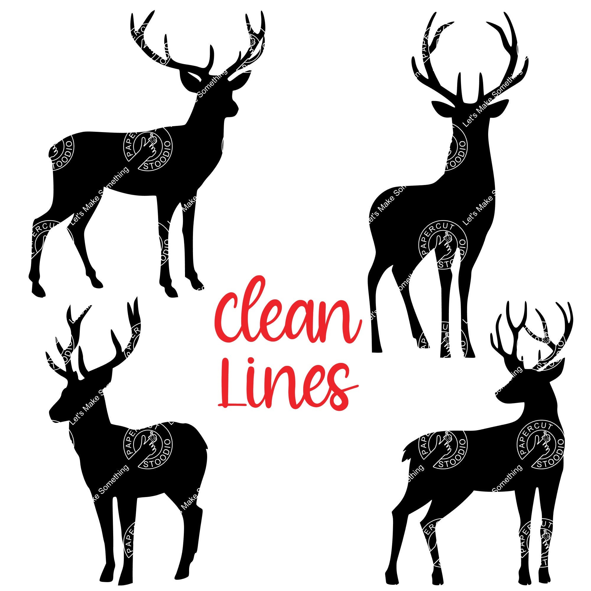Deer Bundle Svg, Buck Doe Fawn Deer Family Instant Download Laser Cut ...