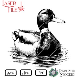 Mallard Duck Laser Engrave File, Lake Life SVG PNG JPG (digital ...