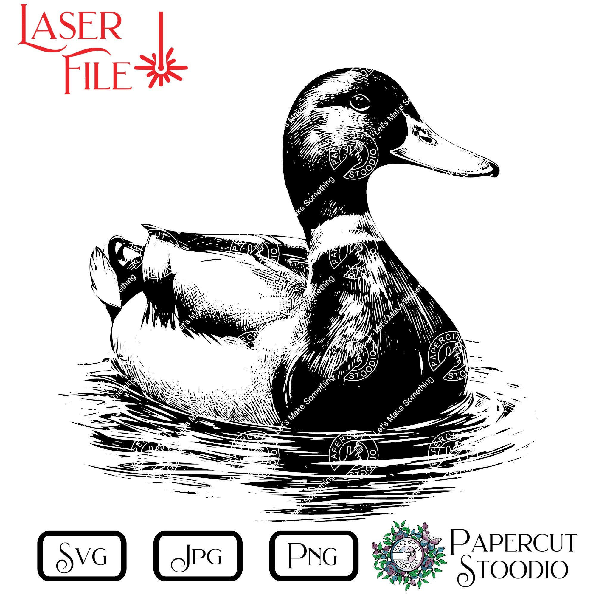 Mallard Duck Laser Engrave File, Lake Life SVG PNG JPG (digital ...