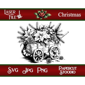 Lasergraveerbestand, kerstkar Svg, LightBurn GlowForge XTool kerst snijplanken houten ronde cadeaukaartjes Home decor borden kunst aan de muur