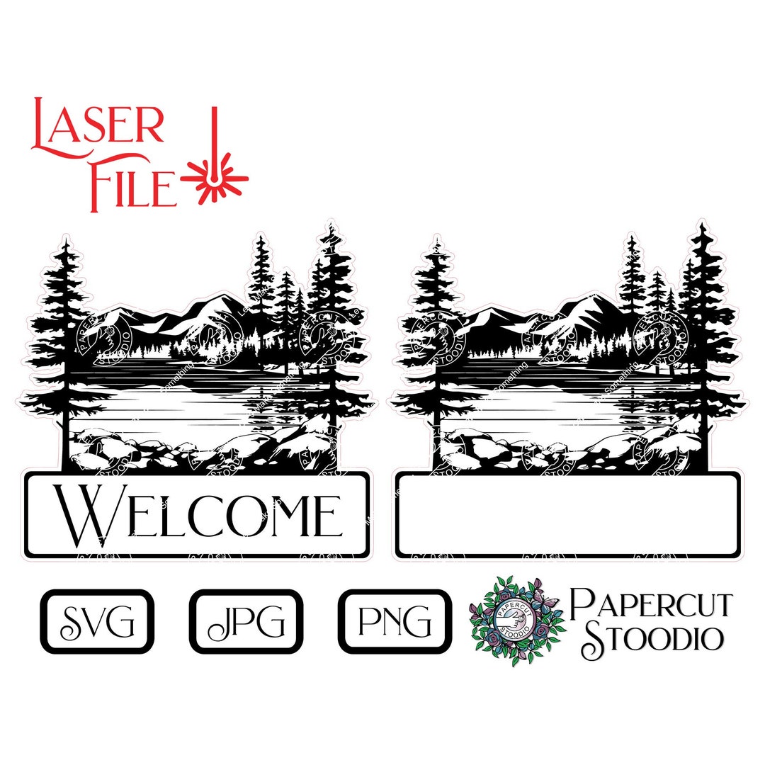 Lake Welcome Sign Laser Cut File, Cabin Address SVG (digital Download ...