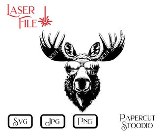 Laser Engrave File, Moose Lake Sunglasses Svg, Digital Download for Laser Engraving, Humor Cutting Boards, Wood Cabin Signs, Lakehouse Decor