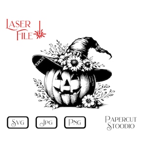 Laser Engrave File, Witch Hat Pumpkin Svg, Digital Download Farm &  Farmhouse Decor Signs Cutting Board LightBurn GlowForge Personalize Gift
