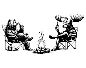 Campfire Pals Beer, Laser Engraving File, SVG PNG, Camping Cutting Boards, Cabin Decor, Coasters