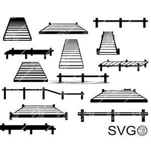 Dock Bundle Svg, Lake Wharf Cottage Instant Download For DIY Crafts Shirts Stickers Mugs Signs Commercial Use
