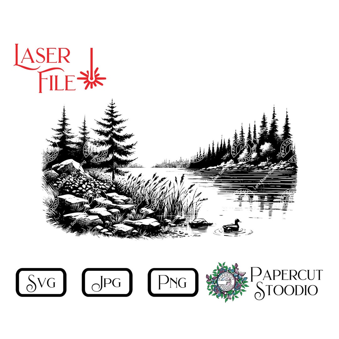 Lake Duck Laser Engrave File, Cabin Decor SVG PNG JPG (digital Download ...