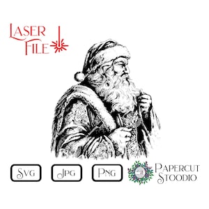 Laser Gravur Datei, Weihnachtsmann Schneidebrett Schneidebrett für Becher Geschenkanhänger LightBurn GlowForge