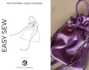 Mini bag digital sewing pattern PDF, wedding bag, party bag