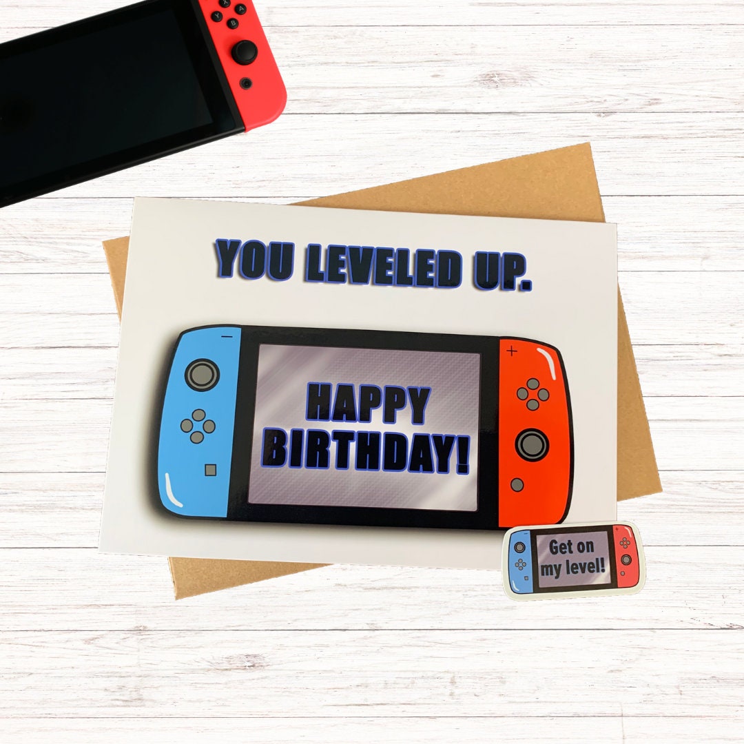 You Leveled up Nintendo Switch Greeting Card Happy Birthday Etsy