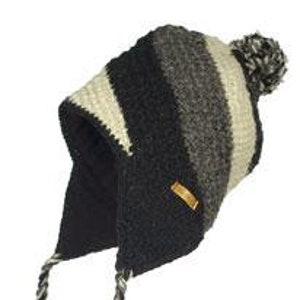 Hand-Knitted Lambswool Tuque: Fleece Lined Warm Earflap Winter Hat