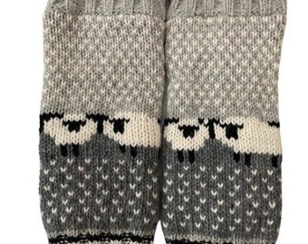 100% Lamb Wool Leg warmers - Unlined Hand Knit - Sheep Leg Warmers - Fair Trade - Warm  - Fair isle Leg Warmers - Ethical - Alma Knitwear