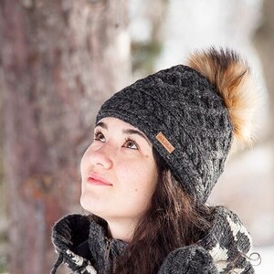 Bonnet thermique en tricot floqué pour femme - Bonnet d'hiver chaud -  Cache-oreilles - Casquettes de baseball - Chapeau et gants - Ensemble pour  femme