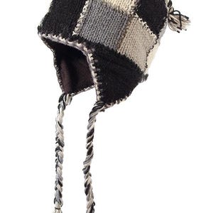 Hand-Knitted Lamb Wool Earflap Hat: Unisex Fleece Lined Tuque, Fair Trade