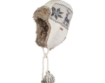100% wollen kindertrapper - Scandinavische muts voor kinderen, dubbellaagse wollen muts, gebreide kindermuts voor meisjes jongens, winter kinderaccessoires
