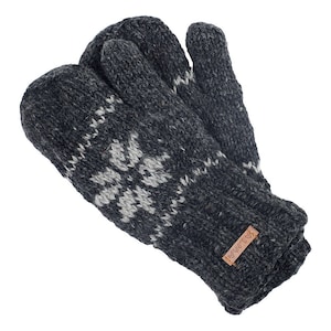 100%  Wool Mittens, Fleece Lined, Hand Knitted, Winter Gloves, Women Mittens, Nordic Gloves, Chucky Wool Mittens, Fair Trade, Alma Knitwear