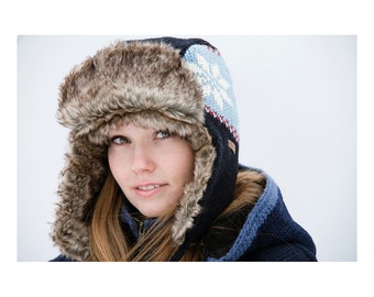 Chapeau Trappeur En Laine Et Fourrure Rat Musqué Logistik Canada - Taille Moyen, Occasion Très Bon état