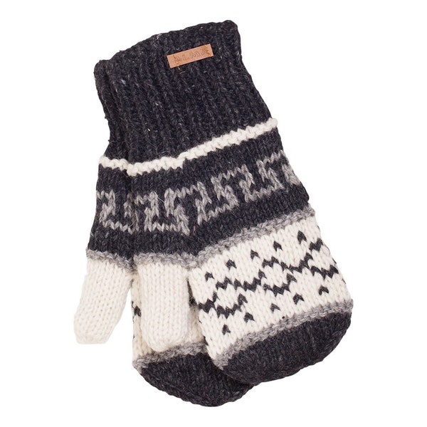 100% Lamb Wool - Fleece Lined - Handknit - Cosy Mitts - Fair Ile Design - Fair Trade - Winter gloves - Warm - Handwarmers - Artisanal Glove