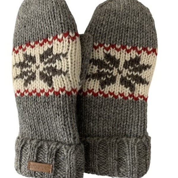 100%  Wool Mittens - Sherpa Fleece Lined - Hand Knitted - Winter Gloves -  Women Mittens - Nordic Gloves - Fair Trade - Alma Knitwear