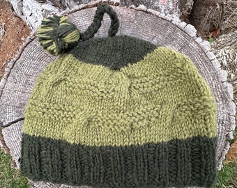 Handstickad lammullsmössa: Fleecefodrad Fair Isle vintermössa
