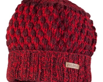 Hand-Knitted Lambswool Beanie: Fleece Lined Kids Winter Hat