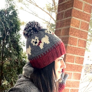 Handmade Wool Dog Beanie | Fleece Lined Cute Pet Winter Hat | Warm Knit Dog Hat | Cozy Dog Winter Accessory | Dog Gift | Beanie | Fair Trade