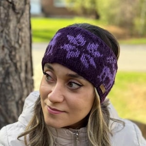 100% Lamb Wool Headband - Hand knitted - Nordic Design - Fair Ile- Fleece Lined - Winter Headband - Ear Warmers - Fair Trade - Alma Knitwear