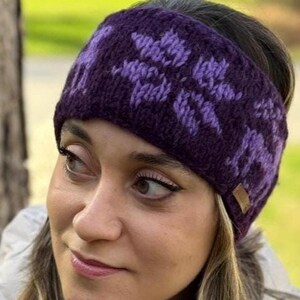 100% Lamb Wool Headband - Hand knitted - Nordic Design - Fair Ile- Fleece Lined - Winter Headband - Ear Warmers - Fair Trade - Alma Knitwear