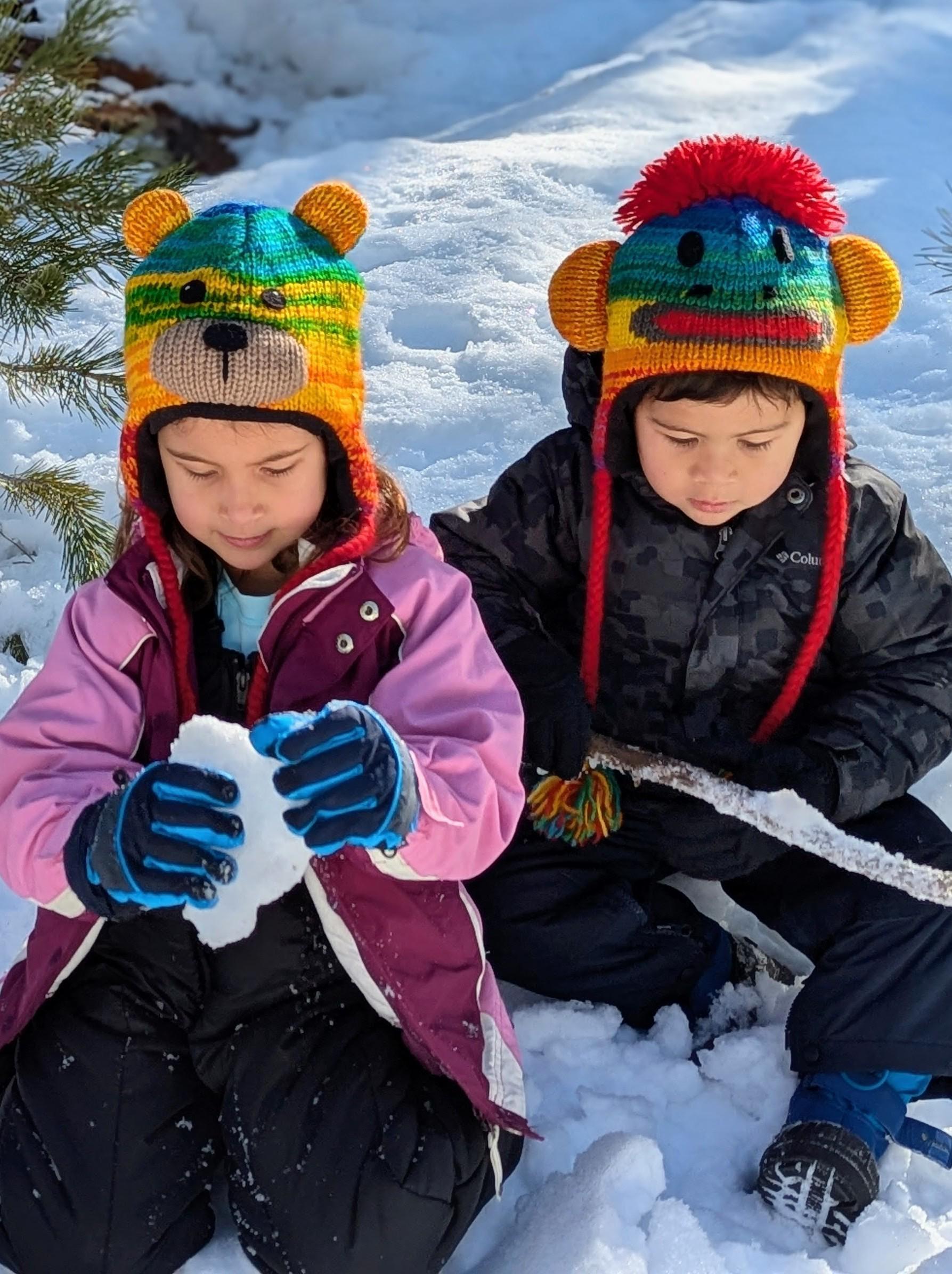 Rayson Chapeau Tricoté Enfant Hiver Avec Double Pompon - Toque
