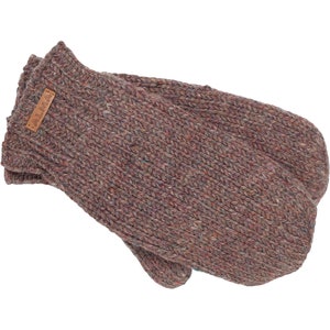 100% Lamb Wool Unisex Mittens Hand Knitted Gloves Fleece Lined Mittens Women Winter Mittens Fair Trade Eco Friendly Alma Knit Medium Natural