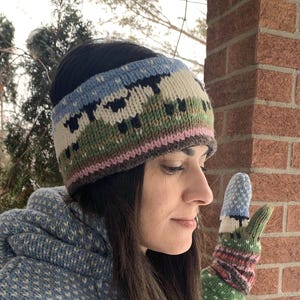 Hand-Knitted Lamb Wool Headband: Fleece Lined Sheep Design, Fair Trade