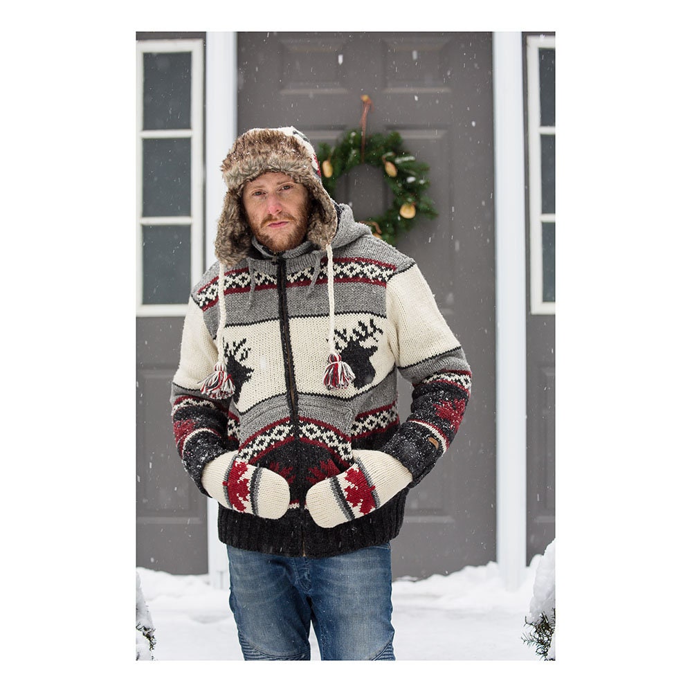 100% Wool, Handmade Zip Jacket, Unisex Sweater, Hand Knit 100% Wool, Handmade Zip Jacket, Unisex Sweater, Hand Knit