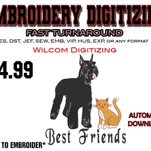 Best Friend Cat and Dog - Digitalizzazione del ricamo - Emb Files - Pes exp - svg - file digitali - Miglior digitalizzazione - Logo aziendale - Disegni artigianali