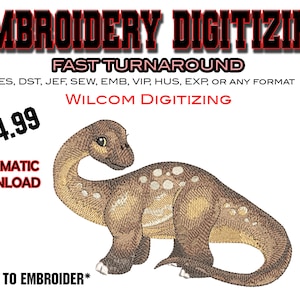 NICE DINOSAUR DST file - Embroidery Digitizing - Emb Files - Pes exp - svg - digital files - Best Digitizing - Business Logo -Craft designs