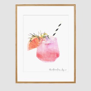 Watercolor Cocktail Print - Digital Download