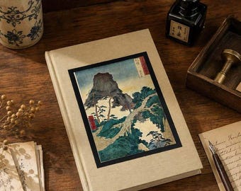 Vintage Handmade Japanese Ukiyo-e Clothbound Blank Journal – Hiroshige Zen