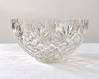 Vintage Waterford Crystal Glandore 8” Bowl Cut Lead Crystal Serving Centerpiece Bowl Ireland Starburst Diamond