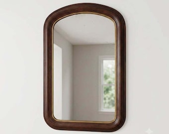 Antique Louis Philippe Wall Mirror, Original Wavy Beveled Glass, c1860-1890, Solid Wood Frame, French Victorian Decor, 26x19