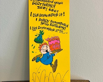 Vintage Funny Belated Birthday Card Hallmark Contemporary Forgot Birthday Humor NOS
