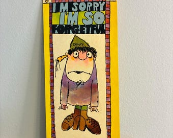 Vintage Funny Birthday Card Hallmark Contemporary Forgetful Humor Dunce Hat NOS