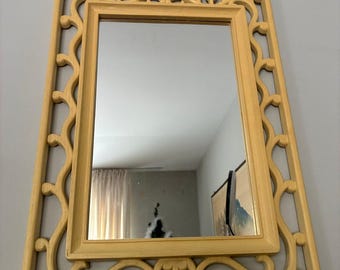 Vintage Homco Wall Mirror Gold Scroll Frame Hollywood Regency Decorative Mirror 22”by14”