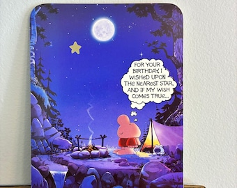 Vintage Ziggy Birthday Card Funny Camping Scene American Greetings