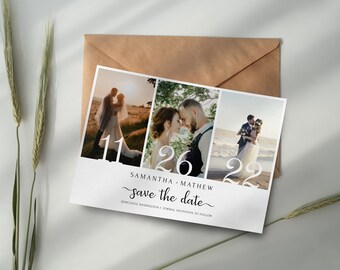 Freebie - Save The Date Digital Template Photo Announcement Wedding add on Save Our Date Instant Download Modern Minimalist Picture Moments