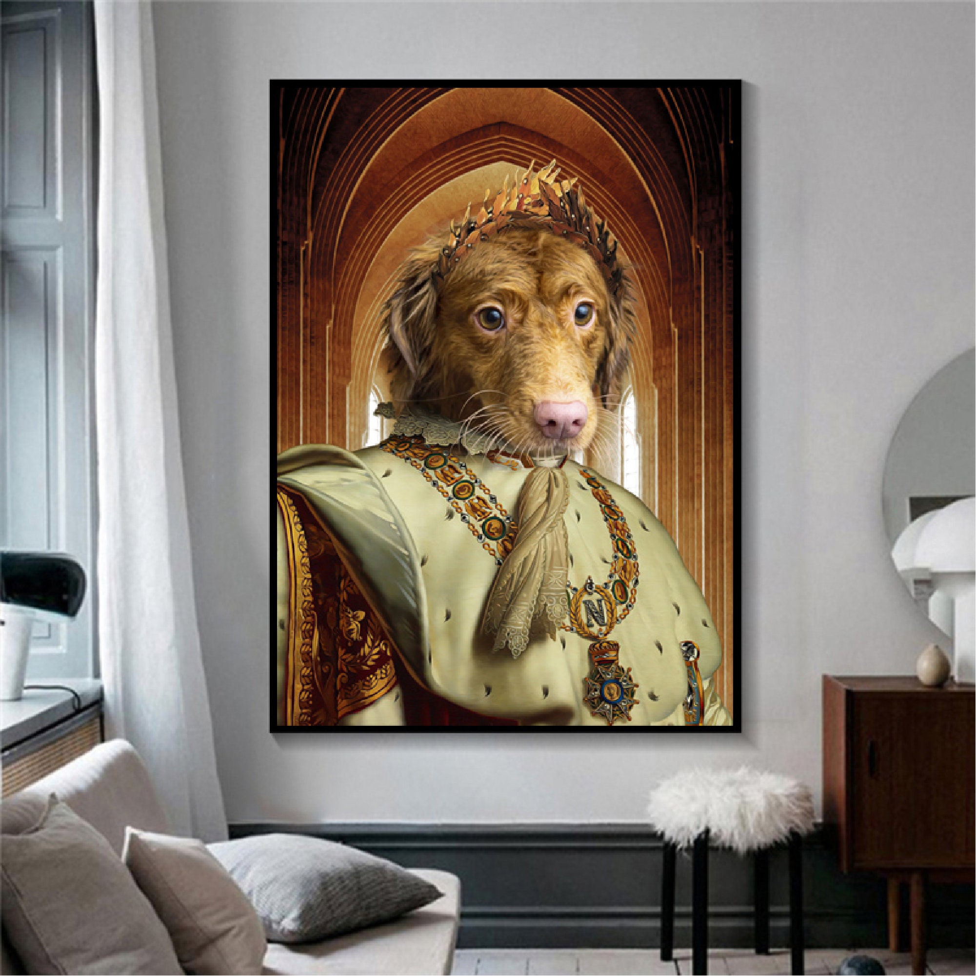 Custom Pet Portrait Funny Pet Portrait Pet Lover Gift Etsy