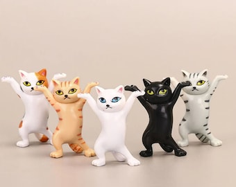 3x Dancing Cat Portalápices Kitty Figurines Animal Gift 3x Dancing Cat Portalápices Kitty Figurines Animal Gift