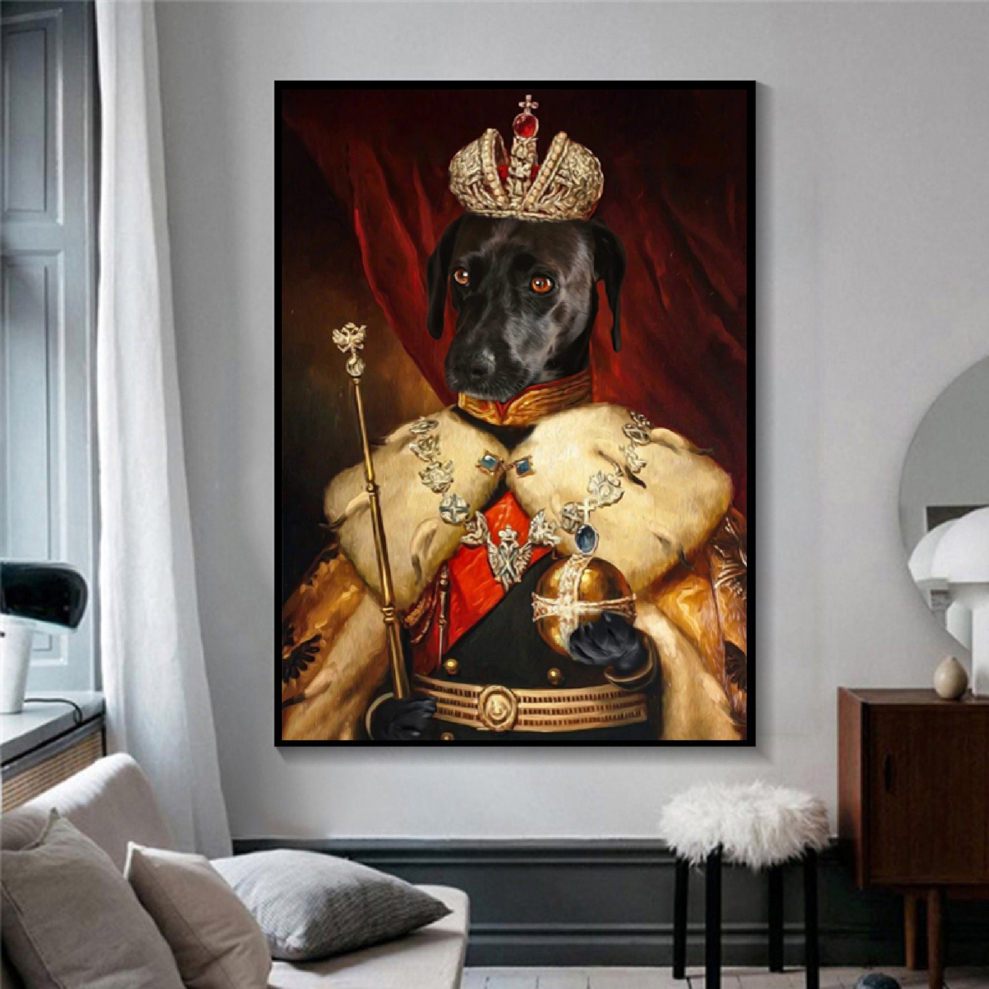 Custom Pet Portrait Funny Pet Portrait Pet Lover Gift Etsy